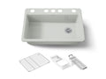 KOHLER K-5871-5UA3-FF Riverby 33" Undermount Single-Bowl Workstation Kitchen Sink - Sea Salt