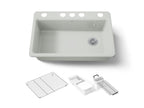 KOHLER K-5871-5UA3-FF Riverby 33" Undermount Single-Bowl Workstation Kitchen Sink - Sea Salt