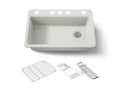 KOHLER K-5871-5UA3-NY Riverby 33" Undermount Single-Bowl Workstation Kitchen Sink - Dune