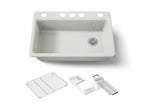 KOHLER K-5871-5UA3-NY Riverby 33" Undermount Single-Bowl Workstation Kitchen Sink - Dune