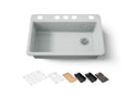 KOHLER K-5871-5UPC-95 Riverby 33" Undermount Single-Bowl Workstation Kitchen Sink - Ice Grey