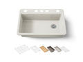KOHLER K-5871-5UPC-96 Riverby 33" Undermount Single-Bowl Workstation Kitchen Sink - Biscuit
