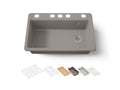 KOHLER K-5871-5UPC-TRF Riverby 33" Undermount Single-Bowl Workstation Kitchen Sink - Truffle