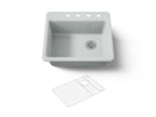 KOHLER K-5872-4A1-95 Riverby 25" Top-Mount Single-Bowl Kitchen Sink - Ice Grey