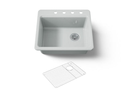 KOHLER K-5872-4A1-95 Riverby 25" top-mount single-bowl kitchen sink - Ice Grey