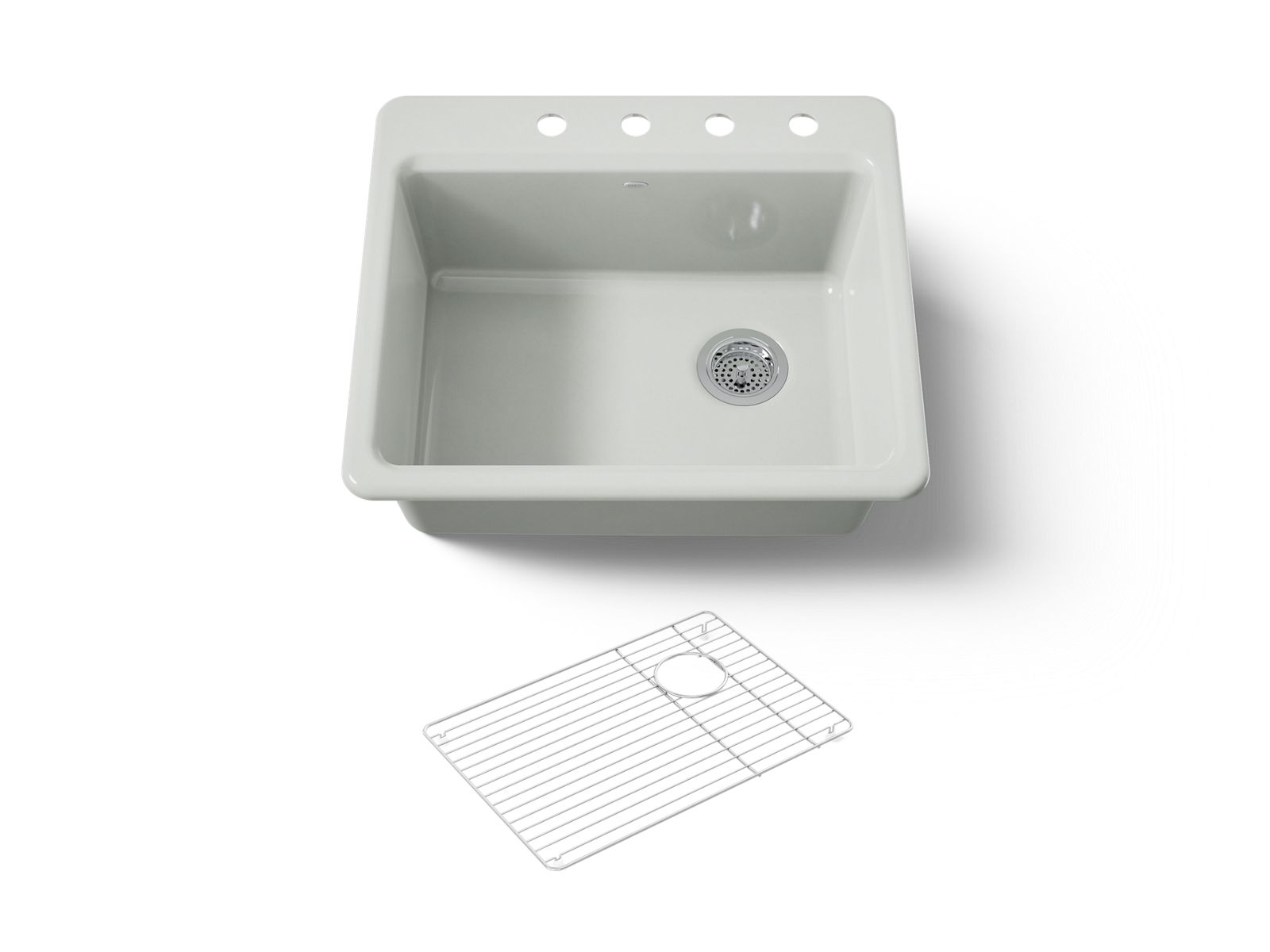 KOHLER K-5872-4A1-FF Riverby 25" Top-Mount Single-Bowl Kitchen Sink - Sea Salt