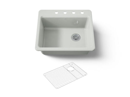 KOHLER K-5872-4A1-FF Riverby 25" top-mount single-bowl kitchen sink - Sea Salt