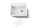 KOHLER K-5872-5UA1-0 Riverby 25" Undermount Single-Bowl Kitchen Sink - White