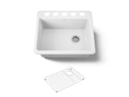 KOHLER K-5872-5UA1-0 Riverby 25" Undermount Single-Bowl Kitchen Sink - White