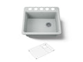 KOHLER K-5872-5UA1-95 Riverby 25" Undermount Single-Bowl Kitchen Sink - Ice Grey