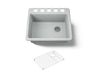 KOHLER K-5872-5UA1-95 Riverby 25" Undermount Single-Bowl Kitchen Sink - Ice Grey