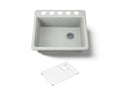 KOHLER K-5872-5UA1-FF Riverby 25" Undermount Single-Bowl Kitchen Sink - Sea Salt
