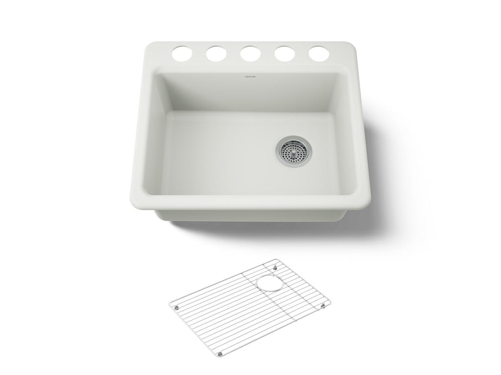 KOHLER K-5872-5UA1-NY Riverby 25" Undermount Single-Bowl Kitchen Sink - Dune