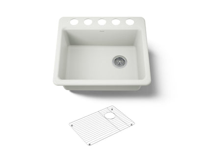 KOHLER K-5872-5UA1-NY Riverby 25" undermount single-bowl kitchen sink - Dune