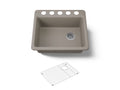 KOHLER K-5872-5UA1-TRF Riverby 25" Undermount Single-Bowl Kitchen Sink - Truffle