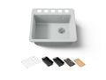 KOHLER K-5872-5UPC-95 Riverby 25" Undermount Single-Bowl Workstation Kitchen Sink - Ice Grey