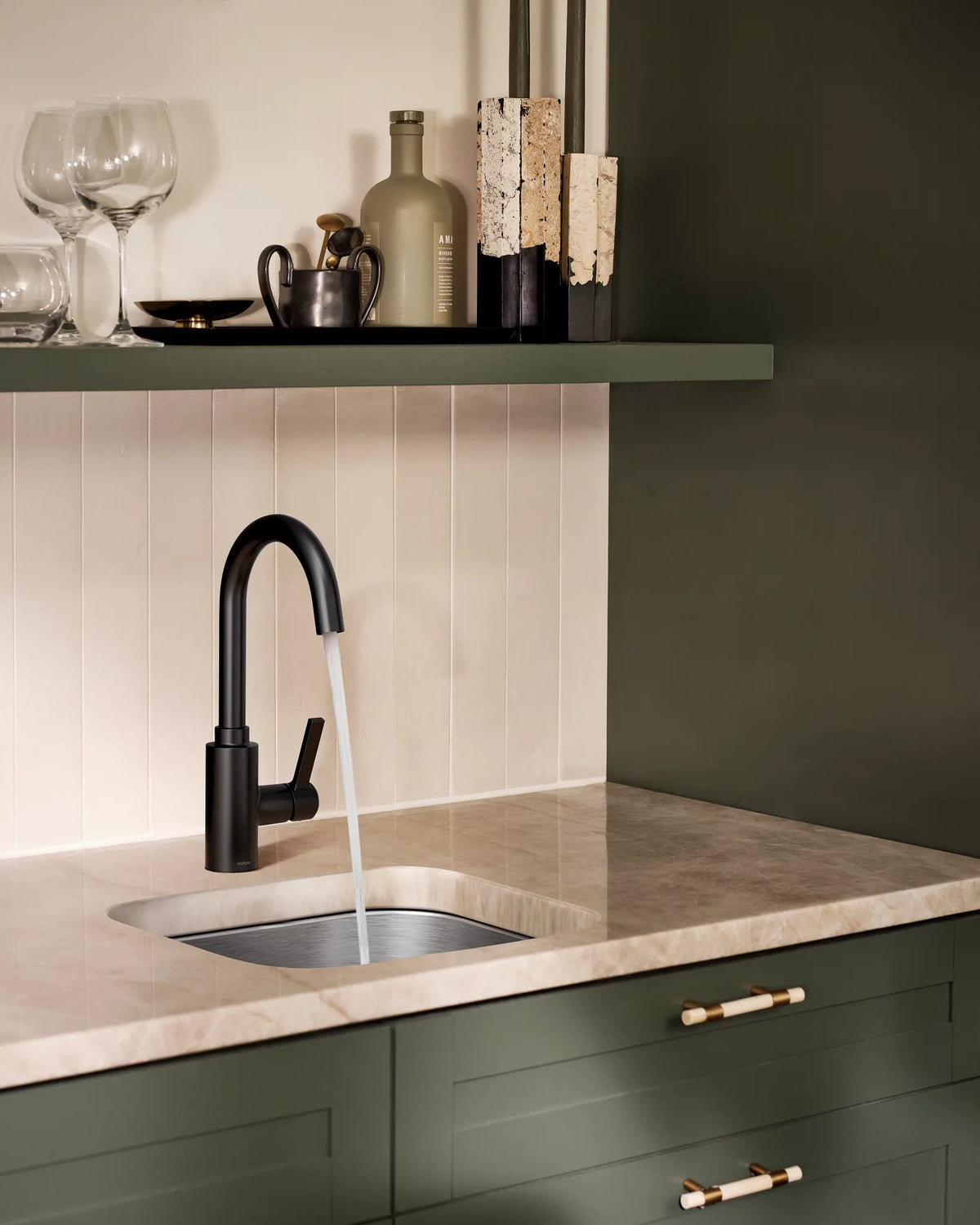 MOEN 5882BL Genta Lx One-Handle Bar Faucet - Matte Black