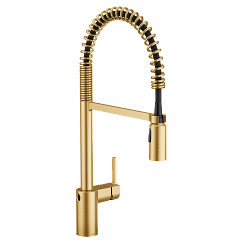 MOEN 5923EWBG Align Motionsense Wave One-Handle Pre-Rinse Spring Touchless Kitchen Faucet - Brushed Gold