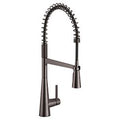 MOEN 5925BLS Sleek One-Handle Pre-Rinse Spring Pulldown Kitchen Faucet - Black Stainless