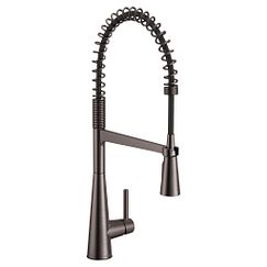 MOEN 5925BLS Sleek One-Handle Pre-Rinse Spring Pulldown Kitchen Faucet - Black Stainless