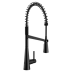 MOEN 5925EWBL Sleek Motionsense Wave One-Handle Pre-Rinse Spring Touchless Kitchen Faucet - Matte Black