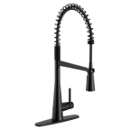 MOEN 5925EWBL Sleek Motionsense Wave One-Handle Pre-Rinse Spring Touchless Kitchen Faucet - Matte Black
