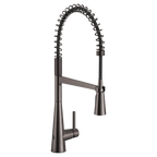 MOEN 5925EWBLS Sleek Motionsense Wave One-Handle Pre-Rinse Spring Touchless Kitchen Faucet - Black Stainless