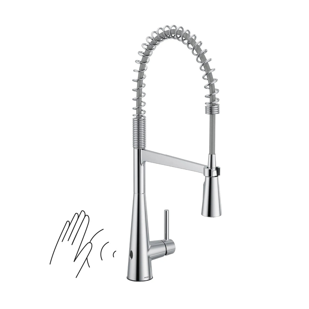 MOEN 5925EWC Sleek Motionsense Wave One-Handle Pre-Rinse Spring Touchless Kitchen Faucet - Chrome