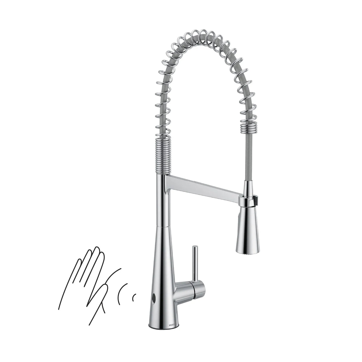 MOEN 5925EWC Sleek Motionsense Wave One-Handle Pre-Rinse Spring Touchless Kitchen Faucet - Chrome