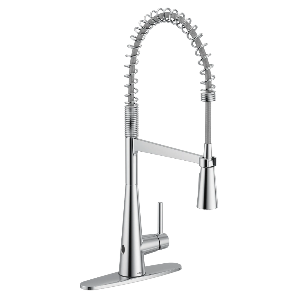 MOEN 5925EWC Sleek Motionsense Wave One-Handle Pre-Rinse Spring Touchless Kitchen Faucet - Chrome