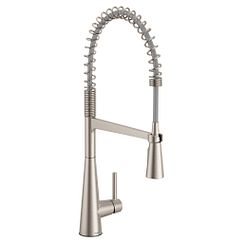 MOEN 5925SRS Sleek One-Handle Pre-Rinse Spring Pulldown Kitchen Faucet - Spot Resist Stainless