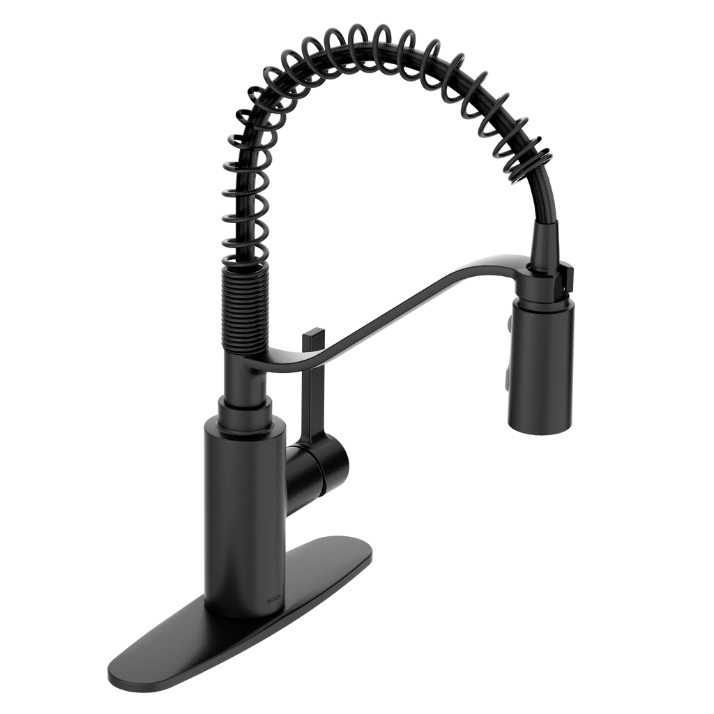 MOEN 5926BL Genta Lx One-Handle Pre-Rinse Spring Pulldown Kitchen Faucet - Matte Black