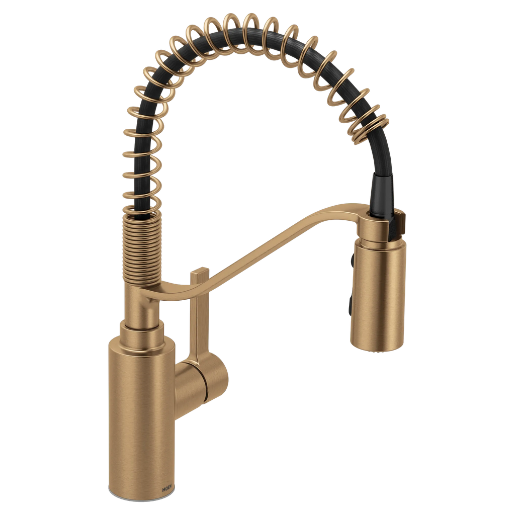 MOEN 5926BZG Genta Lx One-Handle Pre-Rinse Spring Pulldown Kitchen Faucet - Bronzed Gold