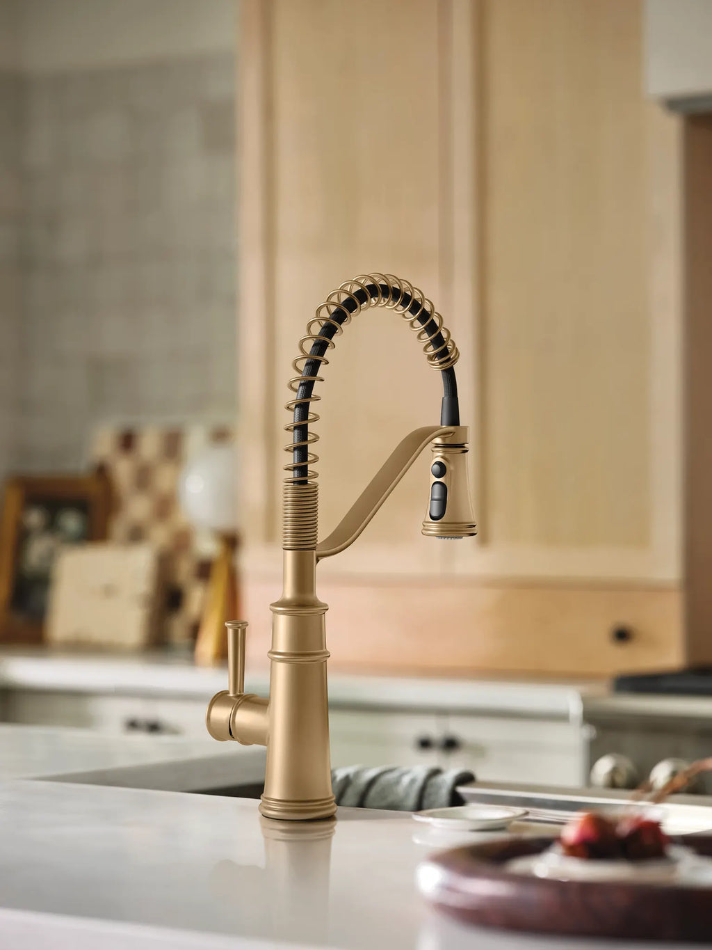 MOEN 5926BZG Genta Lx One-Handle Pre-Rinse Spring Pulldown Kitchen Faucet - Bronzed Gold