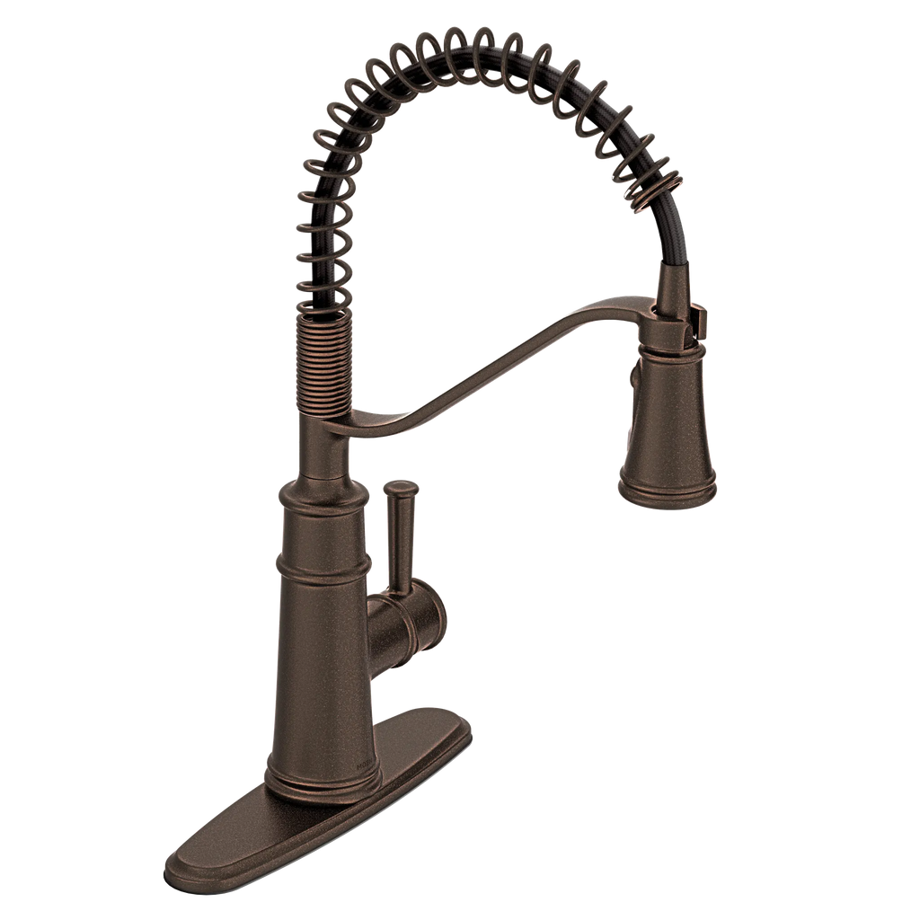 MOEN 5927ORB Belfield One-Handle Pre-Rinse Spring Pulldown Kitchen Faucet - Oil Rubbed Bronze