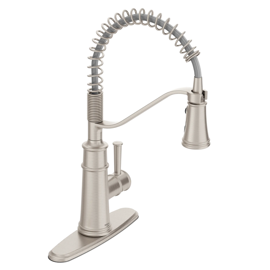 MOEN 5927SRS Belfield One-Handle Pre-Rinse Spring Pulldown Kitchen Faucet - Spot Resist Stainless
