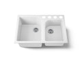 KOHLER K-5931-4U-0 Executive Chef 33" Undermount Double-Bowl Kitchen Sink - White