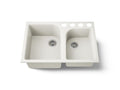 KOHLER K-5931-4U-96 Executive Chef 33" Undermount Double-Bowl Kitchen Sink - Biscuit