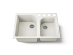 KOHLER K-5931-4U-96 Executive Chef 33" Undermount Double-Bowl Kitchen Sink - Biscuit