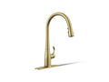 KOHLER K-596-2MB Simplice Pull-Down Kitchen Sink Faucet With Three-Function Sprayhead - Vibrant Brushed Moderne Brass