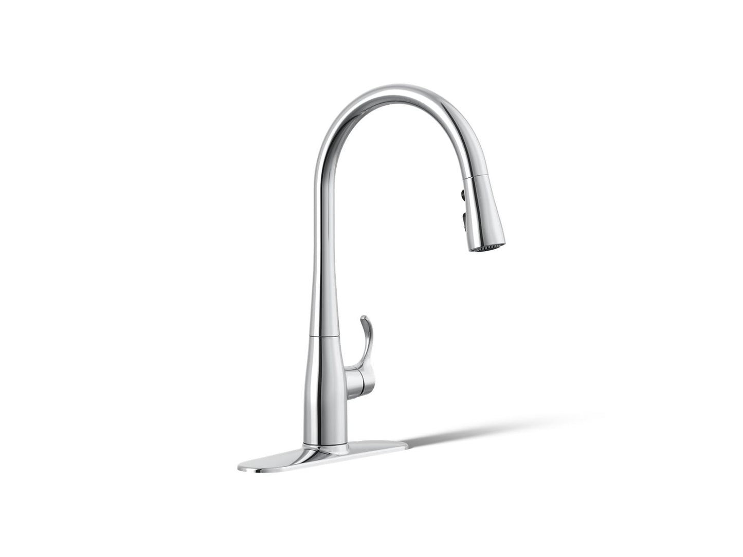 KOHLER K-596-CP Simplice Pull-down kitchen sink faucet with three-function sprayhead - Polished Chrome