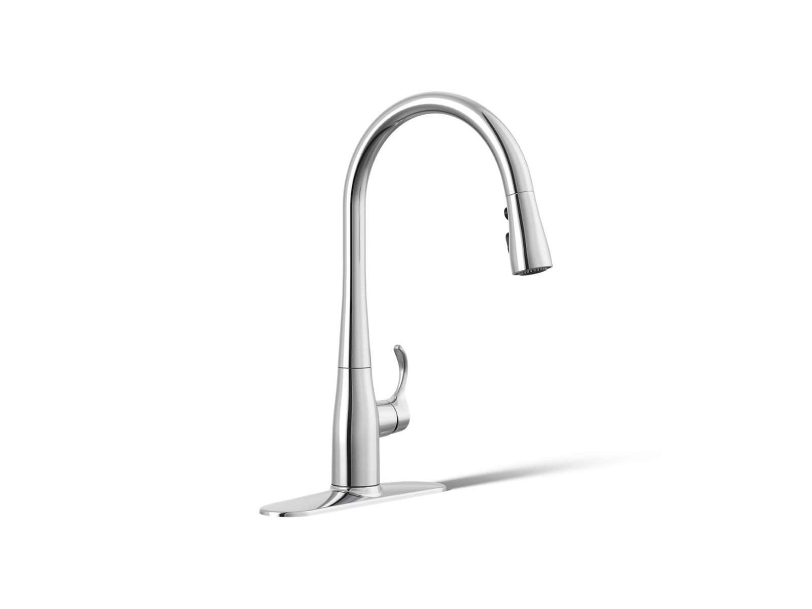 KOHLER K-596-CP Simplice Pull-Down Kitchen Sink Faucet With Three-Function Sprayhead - Polished Chrome