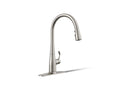 KOHLER K-596-VS Simplice Pull-Down Kitchen Sink Faucet With Three-Function Sprayhead - Vibrant Stainless