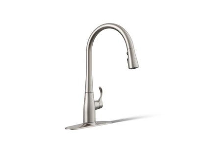 KOHLER K-596-VS Simplice Pull-down kitchen sink faucet with three-function sprayhead - Vibrant Stainless