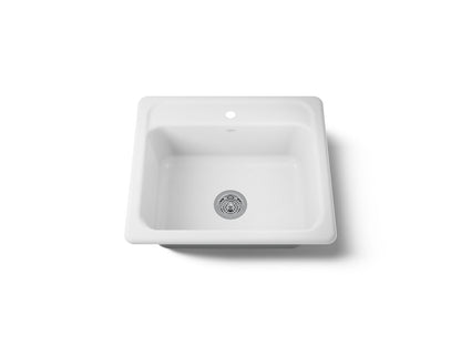 KOHLER K-5964-1-0 Mayfield 25" top-mount single-bowl kitchen sink - White