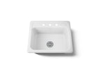KOHLER K-5964-3-0 Mayfield 25" Top-Mount Single-Bowl Kitchen Sink - White