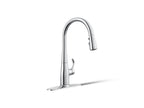 KOHLER K-597-CP Simplice Compact Pull-Down Kitchen Sink Faucet With Three-Function Sprayhead - Polished Chrome