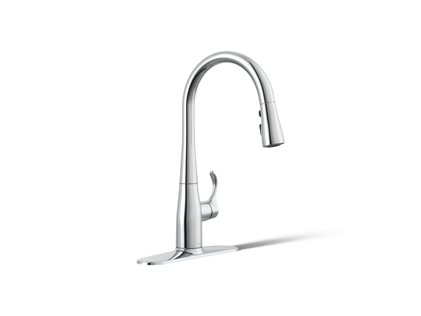 KOHLER K-597-CP Simplice Compact pull-down kitchen sink faucet with three-function sprayhead - Polished Chrome