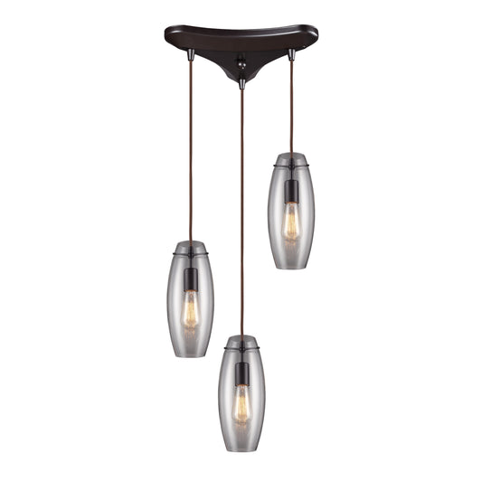 ELK SHOWROOM 60044-3 Menlow Park 10'' Wide 3-Light Multi Pendant - Oiled Bronze