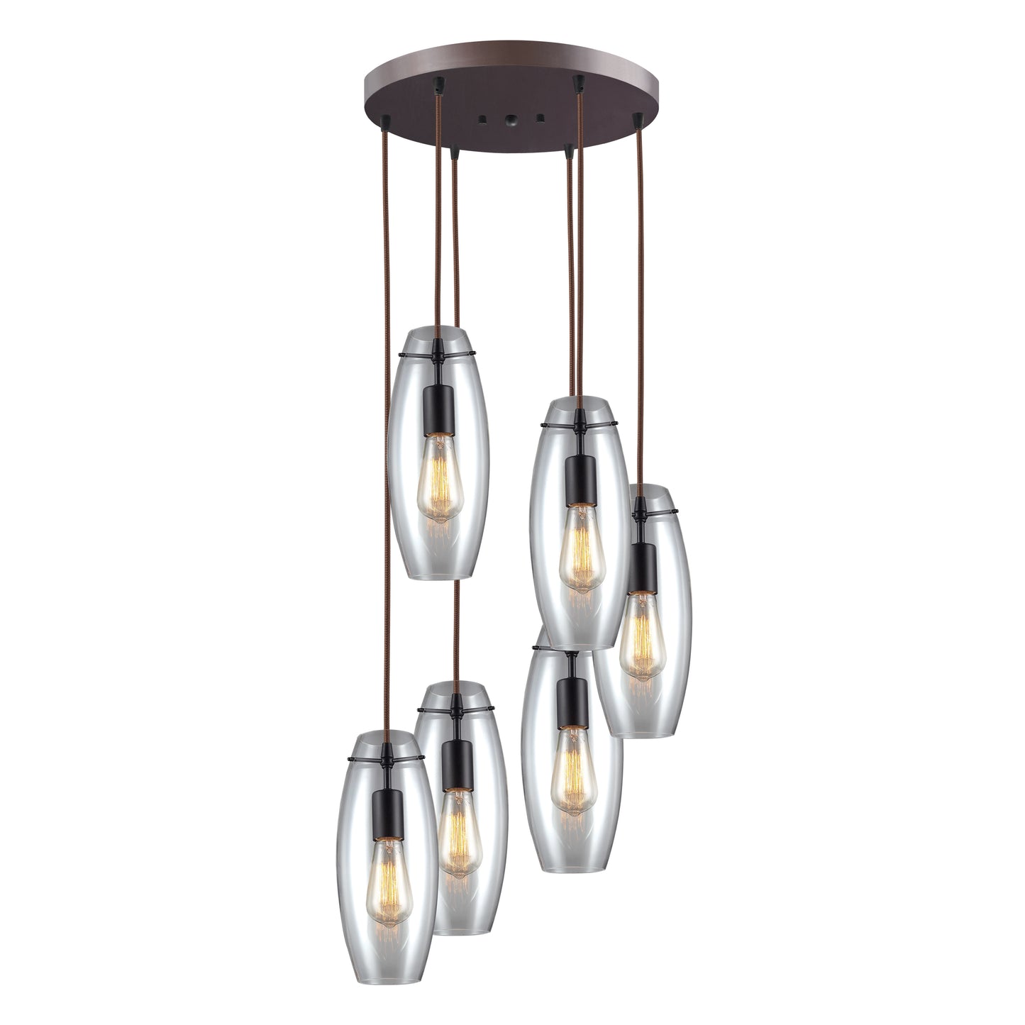 ELK SHOWROOM 60044-6R Menlow Park 15'' Wide 6-Light Multi Pendant - Oil Rubbed Bronze